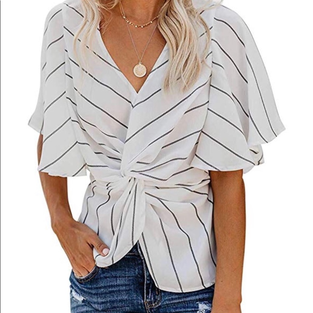 Striped work shirt